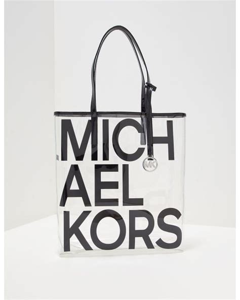 michael kors black and white beach bag|michael kors clear tote.